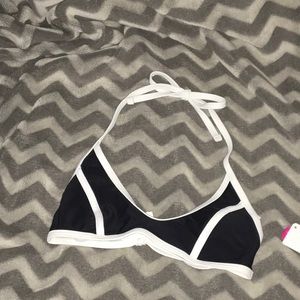 Black and white bathing suit top